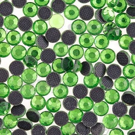 Стразы термоклеевые стеклянные SS16, форма круг, цвет светло-зеленый (934), 1440 шт/уп  фото 2