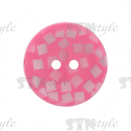 Пуговица пластиковая на два прокола, размер 60L, цвет розовый фото 1