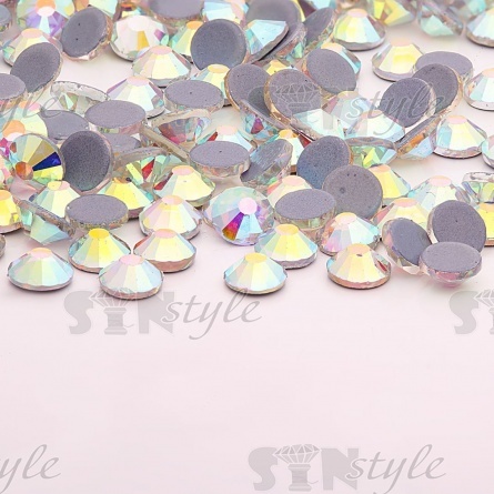 Стразы термоклеевые стеклянные Crystal SS16, цвет радужный (голография), 1440 шт/уп  фото 3
