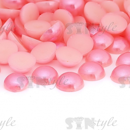 Полубусины под жемчуг пластиковые, размер 10 мм, цвет розовый фото 1
