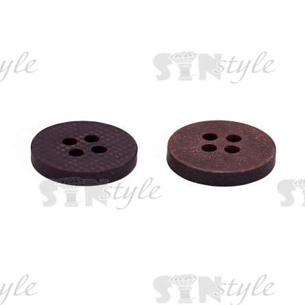 Пуговица пластиковая на четыре прокола, размер 24L, цвет кофейный фото 3