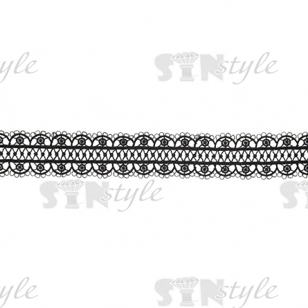 Кружево ажурное матовая нить, ширина 33 мм, цвет черный, намотка 15 ярдов фото 2