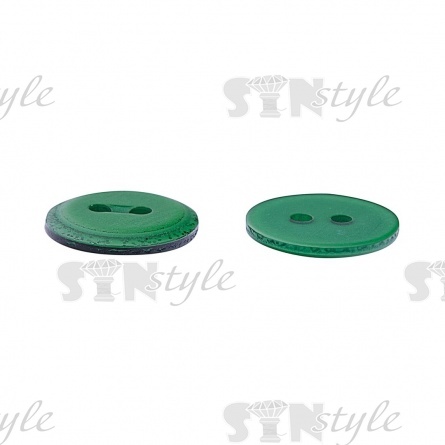 Пуговица пластиковая на два прокола, 20L, цвет зеленый фото 3
