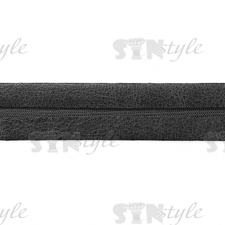 Бейка, искусственная кожа, ширина 20 мм, цвет черный, намотка 50 ярдов фото 3