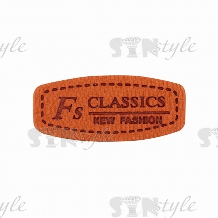 Аппликация пришивная ПВХ, с тиснением, размер 30x10, цвет светло-коричневый фото 1