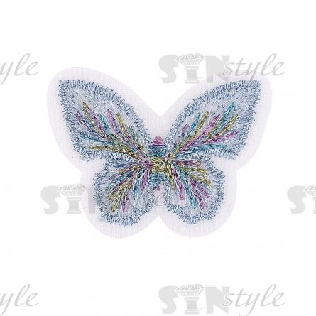 Аппликации бабочки из капрона, размер 33х24 мм цвет серый фото 1