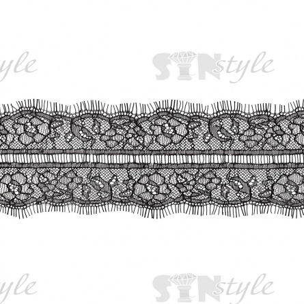 Кружево "Французское", ширина 90 мм, цвет черный, длина 3 метра фото 1