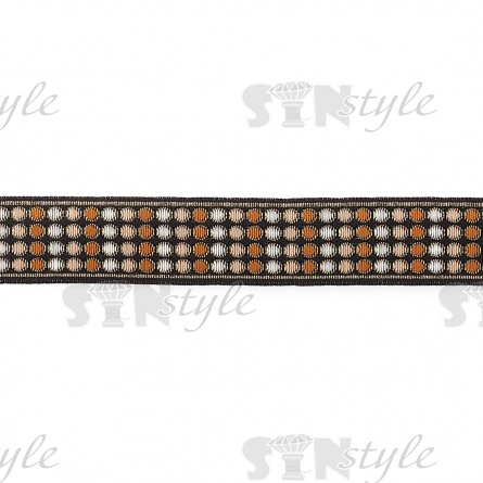 Жаккардовая лента, ширина 25 мм, намотка 10 м, цвет капучино фото 2