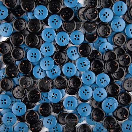 Пуговица пластиковая на четыре прокола, размер 24L, цвет черный фото 6