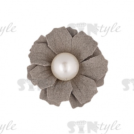 Цветочки декоративные, цвет серый, размер 35 мм, фото 1