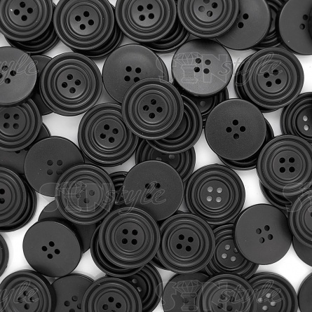 Пуговица пластиковая на четыре прокола, размер 40L, цвет черный фото 4