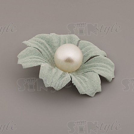 Цветочки декоративные, цвет ментоловый, размер 35 мм,  фото 2