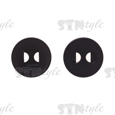 Пуговица пластиковая на два прокола, размер 44L, цвет черный фото 2