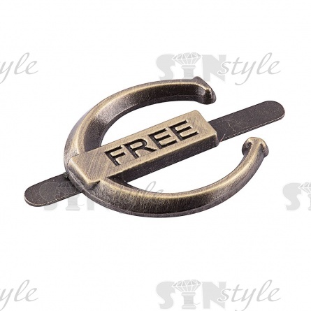 Брошь металлическая, тип крепления "усики", цвет бронза, размер 17 мм х 20 мм фото 2