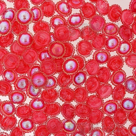 Пуговица пластиковая на ножке, размер 20L, цвет золото/грязно-розовый фото 3