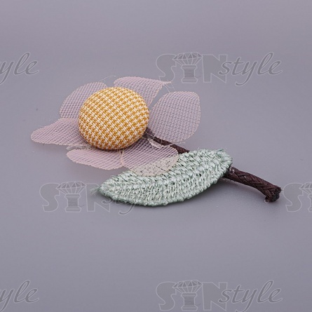 Аппликация 3D "Цветочек", цвет грязно-розовый, размер 30х45 мм фото 2