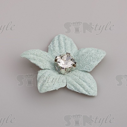 Цветочки декоративные, цвет мятный, размер 23 мм,  фото 2