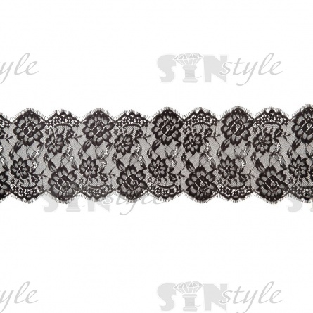 Кружево "Французское", ширина 220 мм, цвет черный, длина 3 метра фото 2