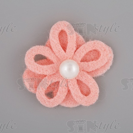 Цветочки декоративные, цвет персик, размер 25 мм,  фото 1