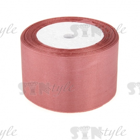 Декоративная лента атласная, ширина 50 мм, длина 25 ярдов, цвет розовая сирень (№118) фото 1