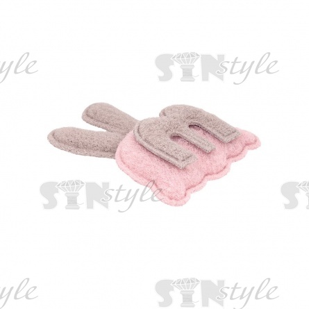 Аппликация 3D "Ушки", цвет грязно-розовый, размер 40х45 мм фото 2