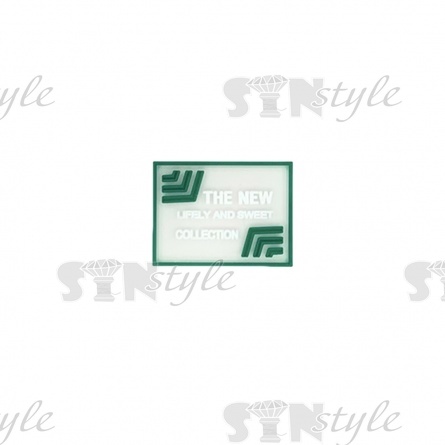 Аппликация пришивная ПВХ, размер 40х30 мм, цвет зеленый фото 1