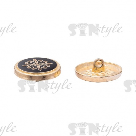 Пуговица металлическая на ножке, золотая с черным, 32L фото 2