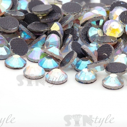 Стразы термоклеевые стеклянные SS20, форма круг, цвет радужный (голография), 720 шт/уп  фото 3