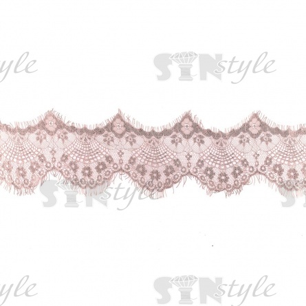 Кружево "Французское", ширина 115 мм, цвет грязно-розовый-1, намотка 3 метра, 10 шт/уп, (E02) фото 2