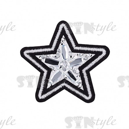 Термоаппликация "Звезда" со стразами, размер 55 мм х 55 мм фото 1