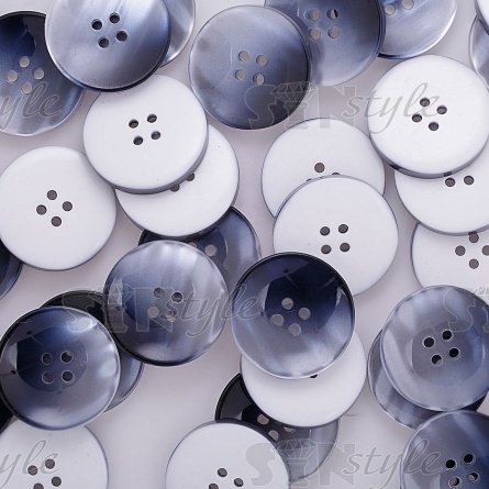 Пуговица пластиковая на четыре прокола, размер 48L, перламутровая, цвет серый градиент фото 4