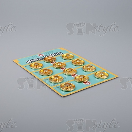 Кнопки пришивные, металлические, цвет золото, размер 25 мм, на пластине 12 шт. фото 3