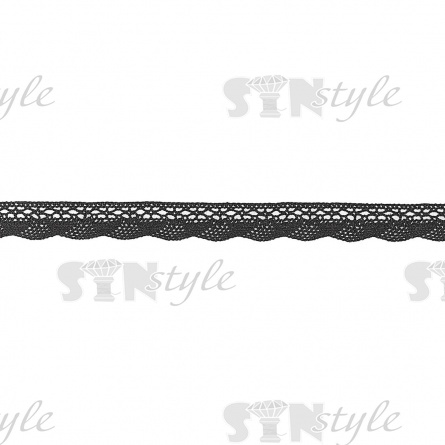 Кружево вязаное плетеное, ширина 20 мм, цвет черный, намотка 15 ярдов фото 1