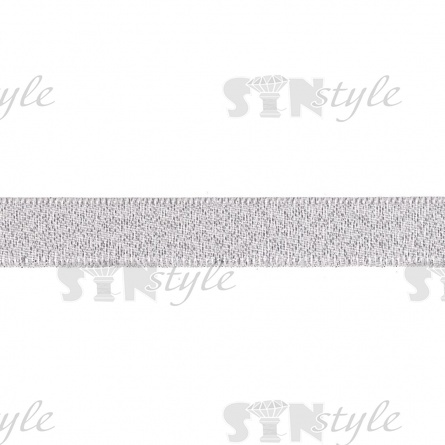 Лента декоративная двухсторонняя, ширина 10 мм, цвет серебряный, намотка 100 ярдов фото 2