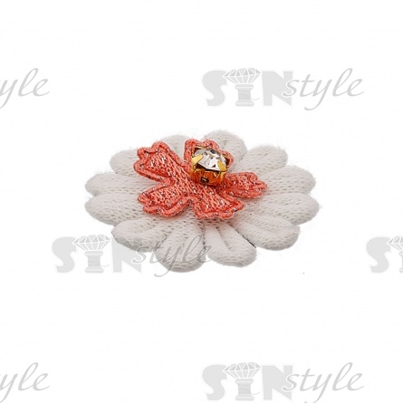 Аппликация 3D "Цветочек", цвет шампань, размер 25 мм фото 2