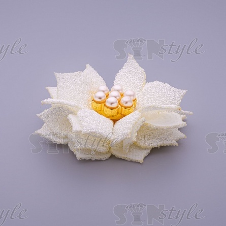 Цветочки декоративные, цвет шампань, размер 35 мм,  фото 2