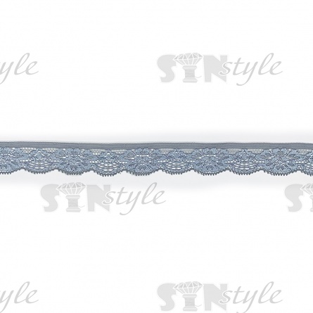 Кружево эластичное, ширина 25 мм, цвет серый, намотка 15 ярдов, материал лайкра  фото 1