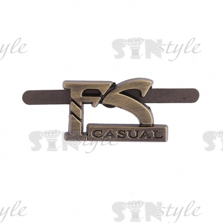 Брошь металлическая, тип крепления "усики", цвет бронза, размер 17мм/10мм фото 1