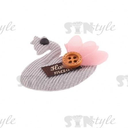 Аппликация 3D "Лебедь", цвет серый, размер 45х47 мм фото 2