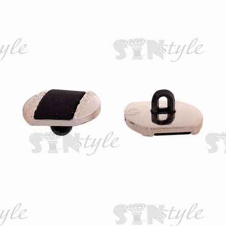 Пуговица пластиковая на ножке, размер 28L, цвет черный с золотом фото 3