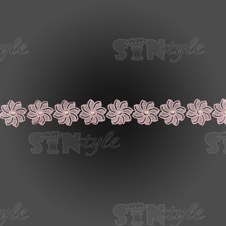 Цветочки из капроновой ленты, ширина 35 мм, намотка 20 ярдов, цвет светло-розовый (№ 5) фото 2