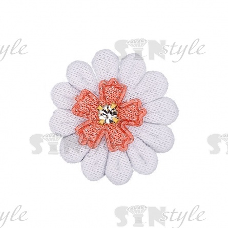 Аппликация 3D "Цветочек", цвет белый, размер 25 мм фото 1