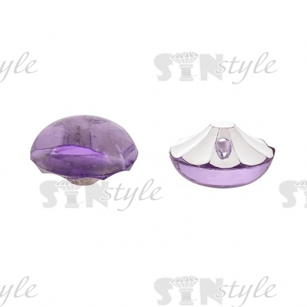 Пуговица на полуножке, размер 20L, в форме полусферы, цвет фиолетовый прозрачный фото 2