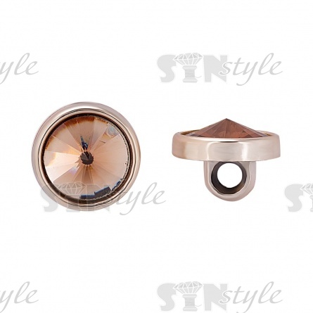 Пуговица пластиковая на ножке, цвет золотой+шампань, размер 20L фото 1