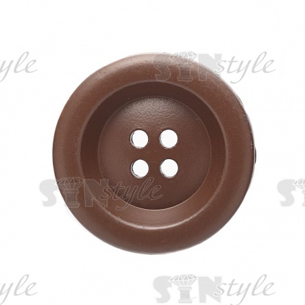 Пуговица пластиковая на четыре прокола, размер 44L, цвет кофейный фото 2