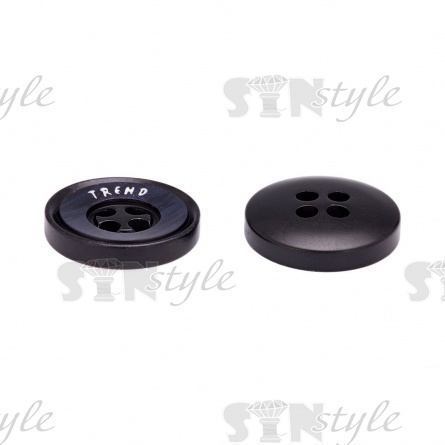 Пуговица пластиковая на четыре прокола, размер 24L, цвет черный фото 5