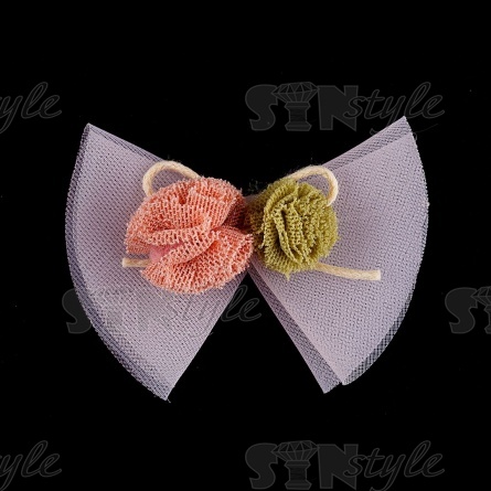 Аппликация 3D "Бантик", цвет розовый, размер 60х50 мм фото 1