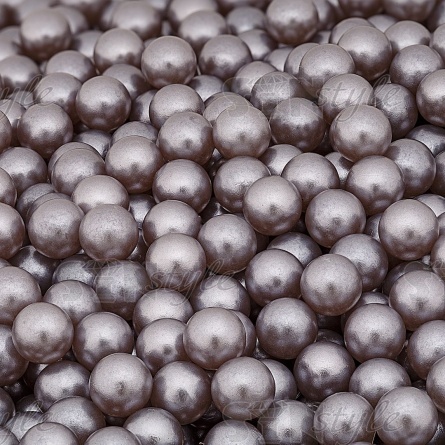 Бусины под жемчуг прибивные, размер 6 мм, цвет серый, вес 500г  фото 3