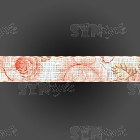 Декоративная лента с цветочным принтом, цвет голубой, ширина 40 мм, намотка 20 ярдов фото 2