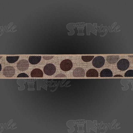 Декоративная лента "горох", ширина 40 мм, намотка 20 ярдов, цвет бежевый фото 2